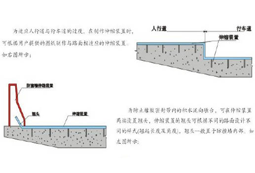 人行道、防撞墙及伸缩装置端部防水处理
